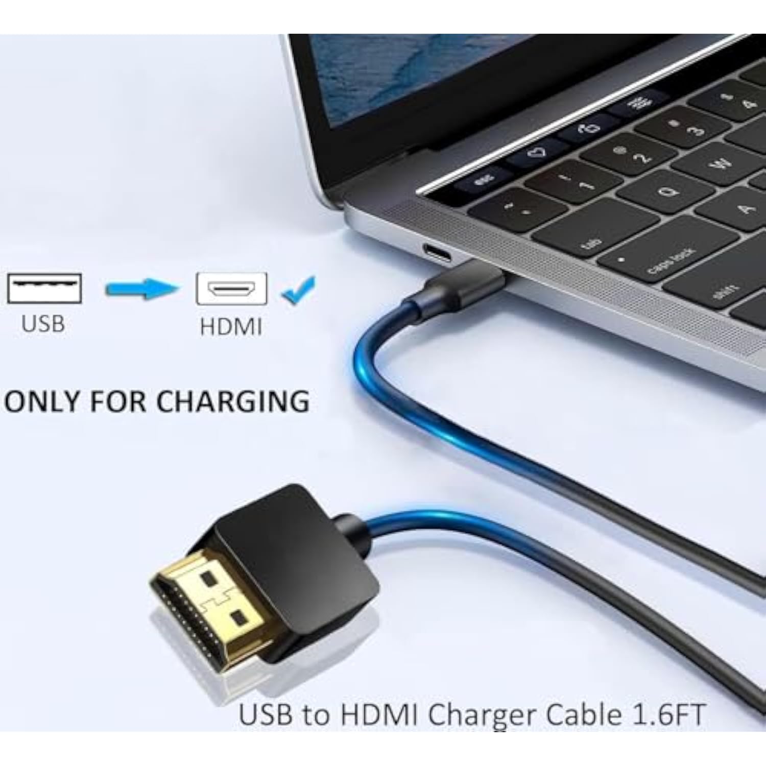 Usb To Hdmi Charging Cord Cable 1.6Ft, Usb 2.0 Male To Hdmi Male Fast Charger