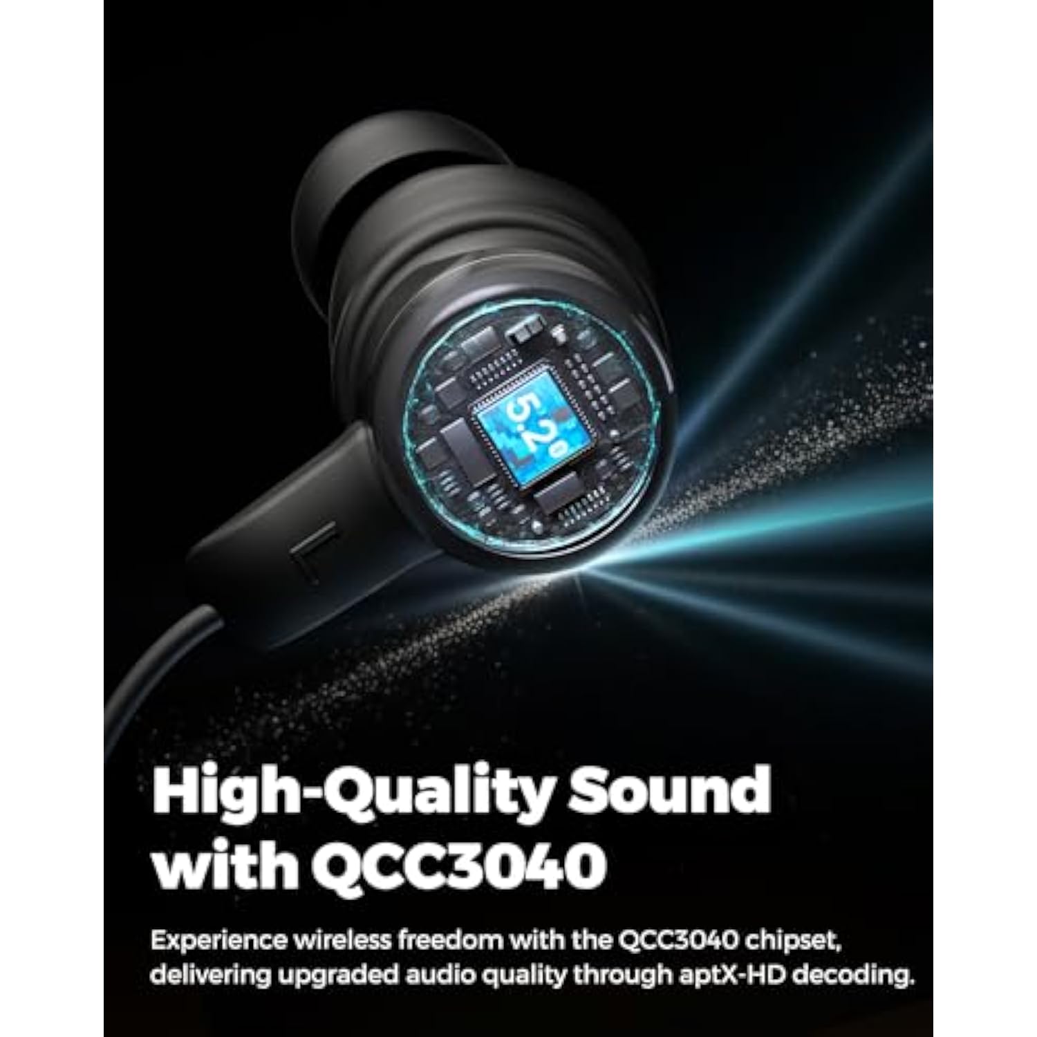 SoundPEATS Q35 HD+ Neckband Bluetooth Headphones, Stable Comfort Wireless Earbuds, Bluetooth 5.2, IPX5 Waterproof Sports Earphones, 17Hrs Dual Magnetic Speaker, Type C, App, QCC3040