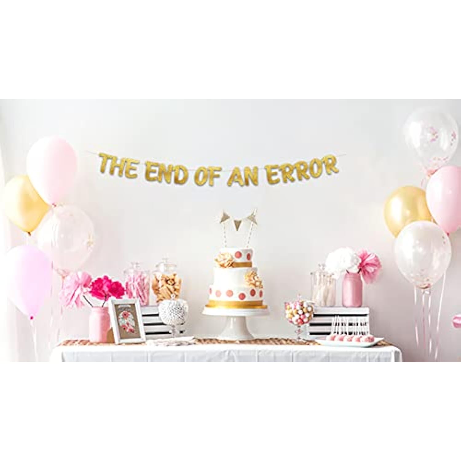 The End Of An Error Divorce Party Banner – Newly Single – Funny Breakup Decorations