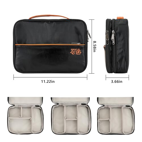Electronics Accessories Organizer Bag, Waterproof Double Layertravel Cable Organizer Case For Cords, Charger, Power Bank,Hard Drive, Mouse -Shockproof Tech Storage Pouch (Classic-Two Layers-Black)