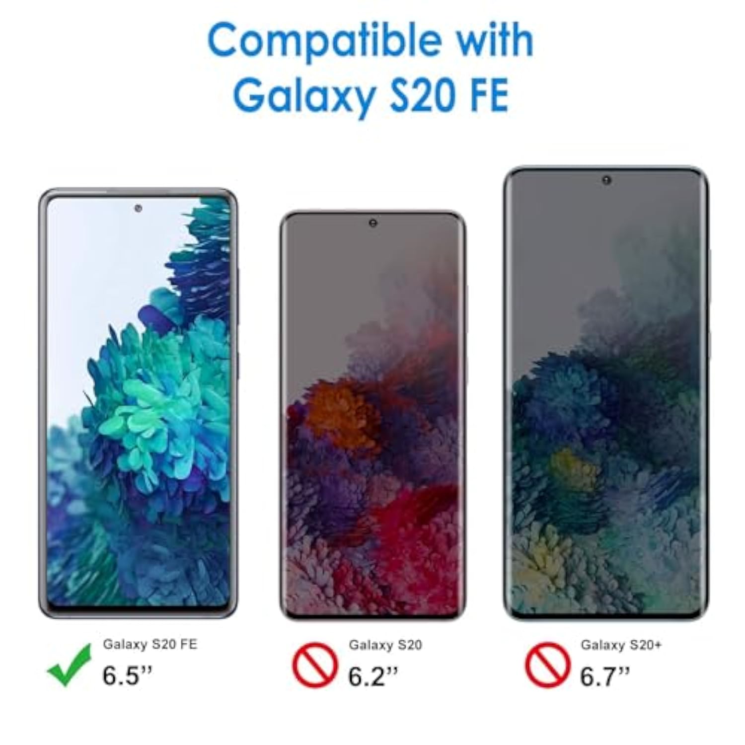 JETech Screen Protector Compatible with Samsung Galaxy S20 FE 6.5-Inch, Tempered Glass Film, 3-Pack