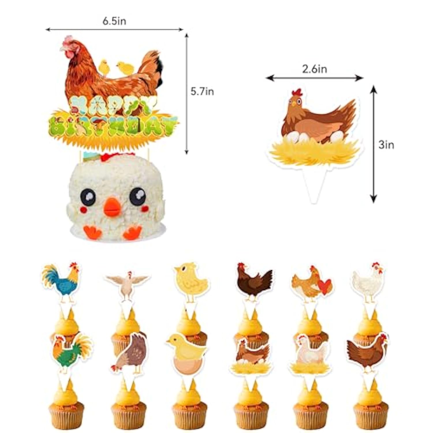 Chicken Birthday Decorations Chicken Party Supplies Set With Chicken B