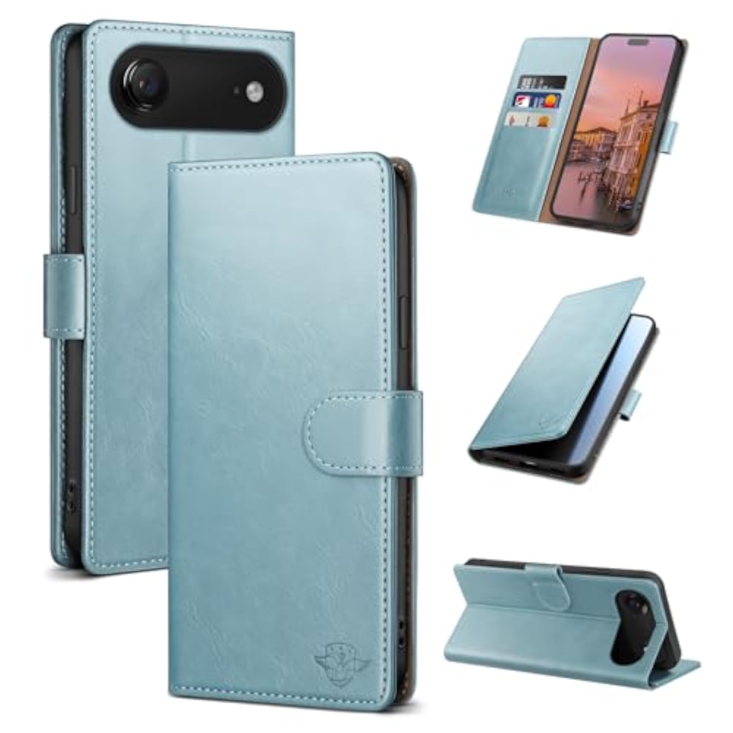 Sky Blue Wallet Case for iPhone Air 6.5"