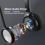 Bluetooth Headset with Microphone, Wireless Headset with Mic & Mute Button, 40 Hrs Working Time Noise Cancelling Bluetooth 5.2 for PC Laptop Teams