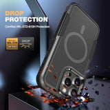 Designed For Iphone 16 Pro Max Case, [With Privacy Screen Protector] [Anti Spy] [Military Grade Drop Protection] Heavy Duty Full-Body Shockproof Phone Case, Magnetic Black