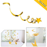 15PCS Gold Star Hanging Swirl Decorations for Graduation, Baby Shower & Wedding
