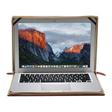 MOSISO Compatible with MacBook Air 13 inch Case A1466 A1369 Older Version 2010-2017 Release, PU Leather Laptop Sleeve Vintage Retro Zippered Portfolio Protective Case Cover, Brown