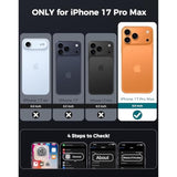 3 in 1 Protective Case for iPhone 17 Pro Max with Blue Privacy Screen Protector