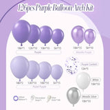 Purple Balloons Garland Arch Kit, 126Pcs Lavender Party Decorations With Metallic Silver Purple Confetti Balloons For Butterfly Birthday Wedding Baby Shower Party Decorations