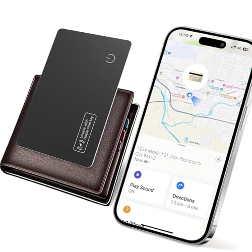 Apple Mfi Certified Wallet Tracker, Works With Apple Find My, Rechargeable 0.07In Ultra-Slim Tracking Card, Item Locator For Wallet, Luggage, Passports, Purse