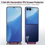 [2 Sets] Flexible Screen Protector for Samsung Galaxy Z Flip 7,Fingerprint Unlock,High Sensitivity,Bubble Free,Clear HD Soft TPU Protective Film for