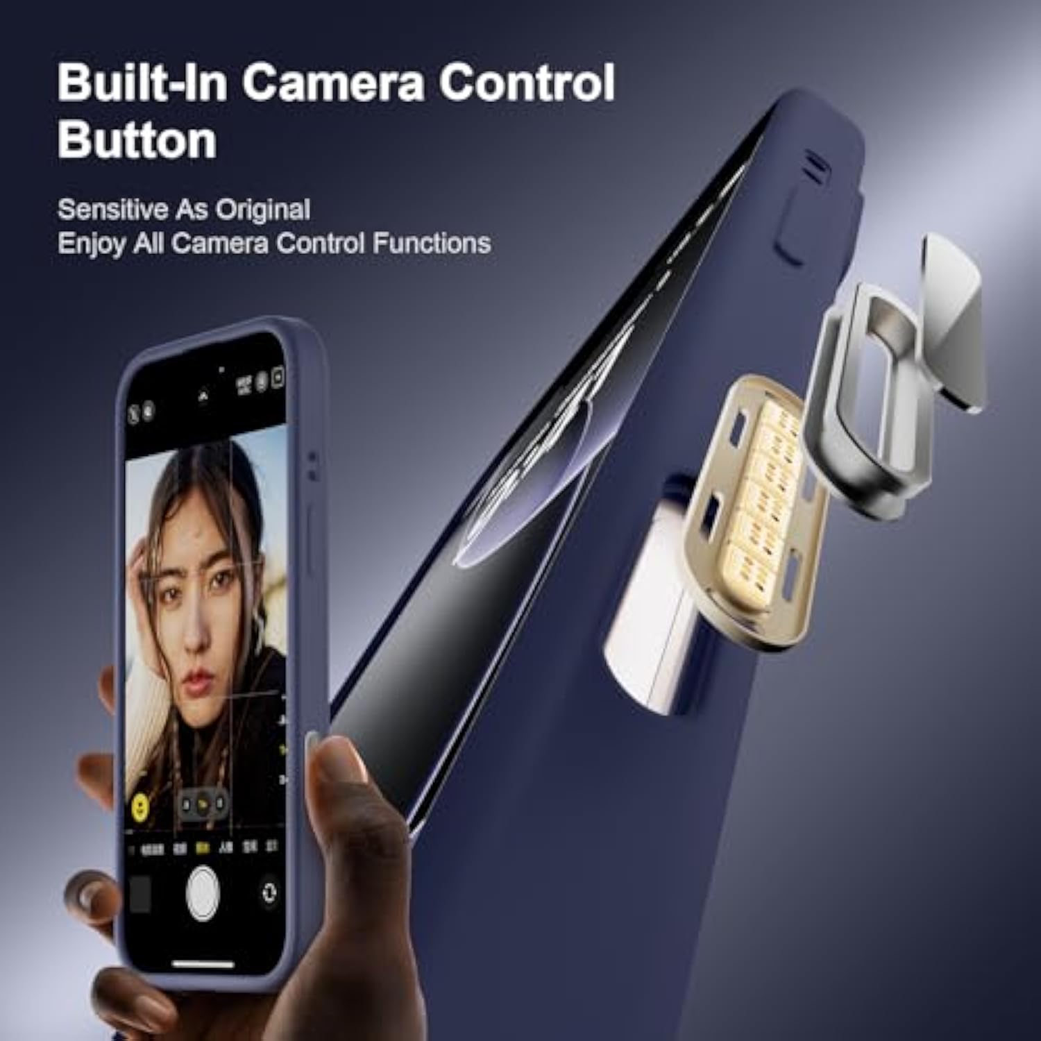 Magnetic For Iphone 16 Pro Case, Compatible With Magsafe, With 9H Nano Screen Protectors, Full Camera Protection, Silicone Shockproof Microfiber Lining Phone Case 6.3", Navy Blue