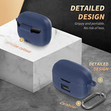 For Jbl Tune 230Nc Tws Case Cover, Silicone Protective Portable Scratch Shock Resistant Cover Only Compatible With Jbl 230Nc Earbuds Charging Case With Carabiner(Blue)