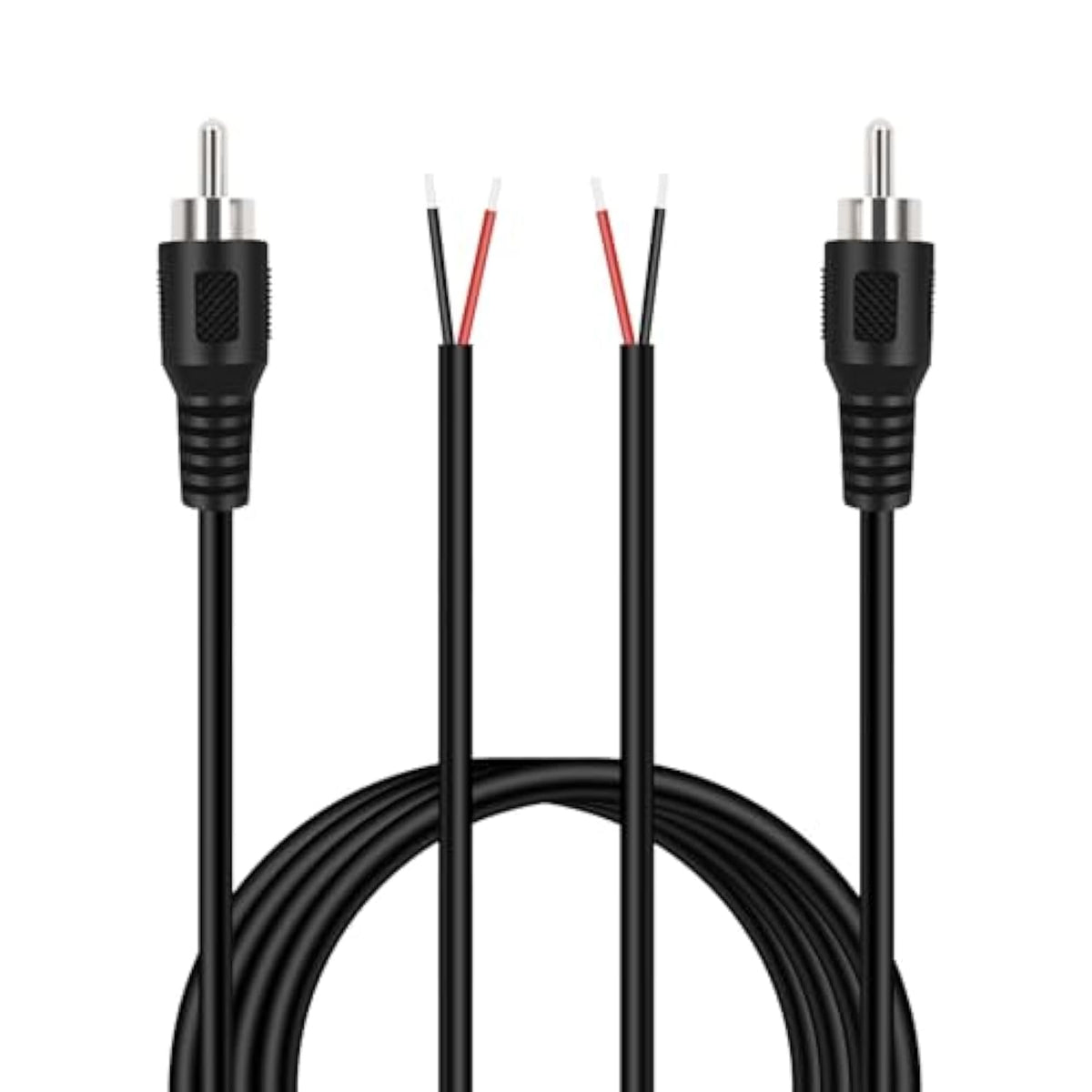 Rca To Speaker Wire, 2-Pack 6Ft Rca Male Plug Jack Connector To Bare Wire Pigtail Repair Rca Adapter Audio Cable For Speaker Amplifier Audio Video Av Receiver Tv Subwoofer