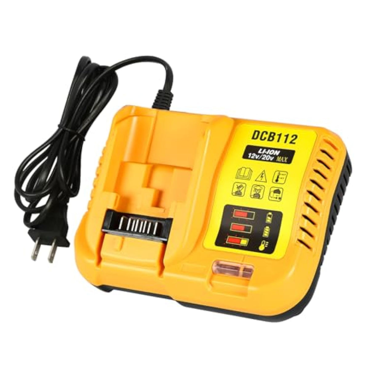Dcb112 Charger Repalcement For Dewalt 12V/20V Battery Charger Compatible With Dewalt 12V/20V Max Battery Dcb200 Dcb203 Dcb125 Dcb107 Yellow