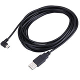 Extra Long 5M Usb 2.0 To Mini Usb Cable 90 Degree Left Angle Power Supply Charge Cord With 5Pc Wiring Clips For Garmin Nuvi Gps Car Dash Cam Gps Navigator Dvr Camcorder Camera