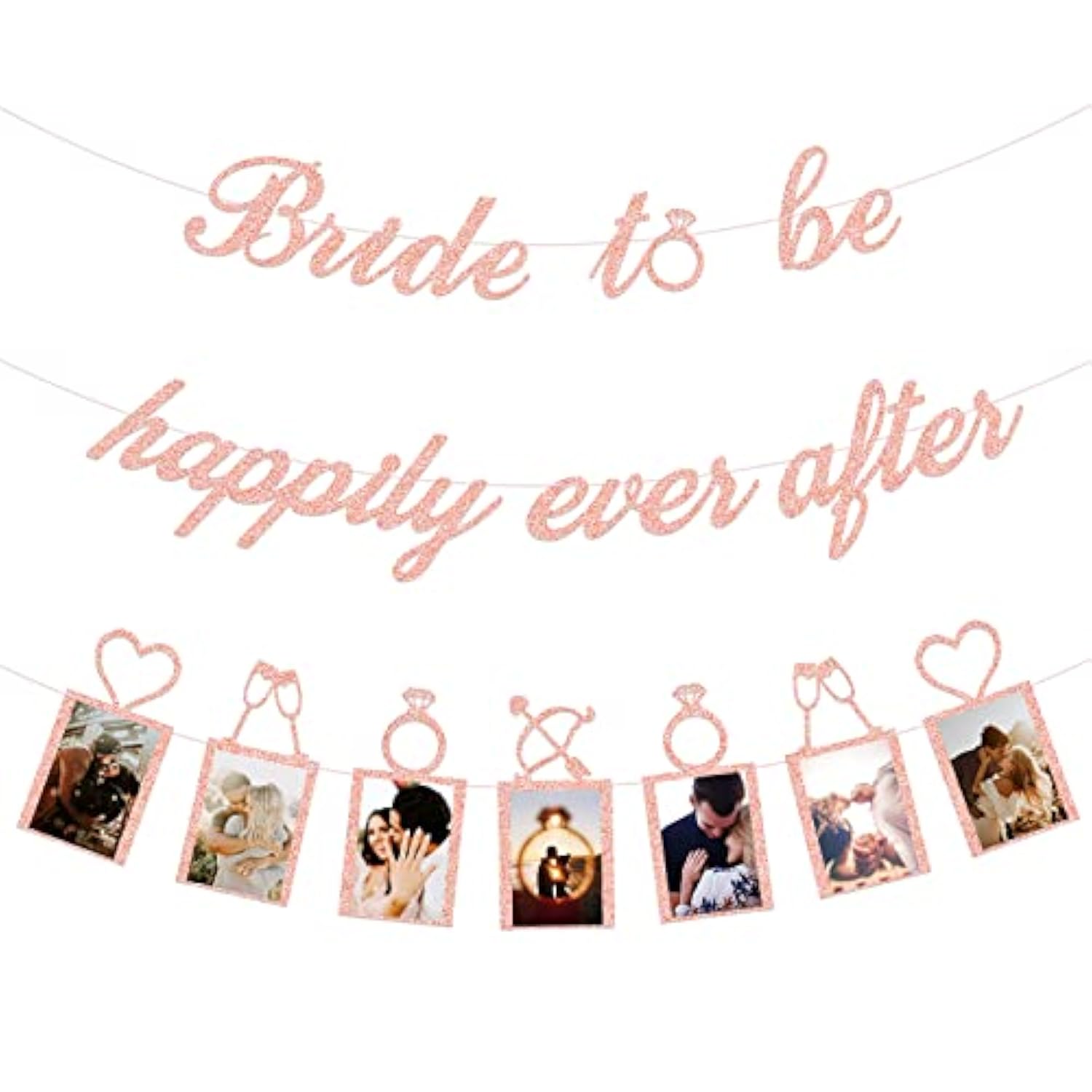 Bridal Shower Decorations Bride to Be Happily Ever After Banners Rose Gold Party Kit