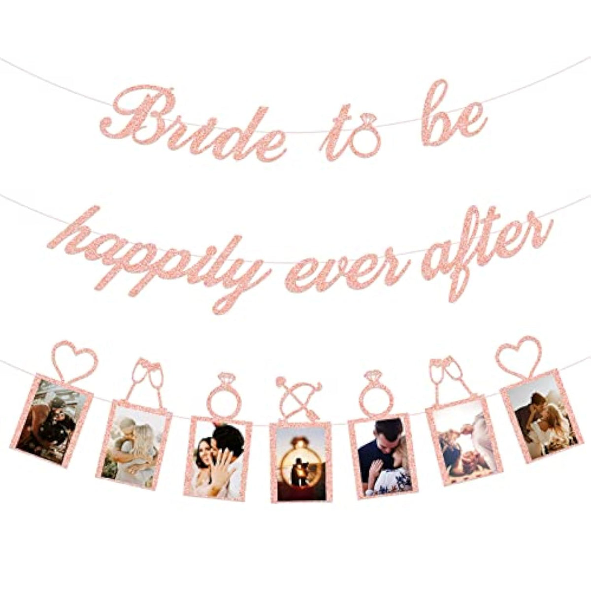 Bridal Shower Decorations Bride to Be Happily Ever After Banners Rose Gold Party Kit
