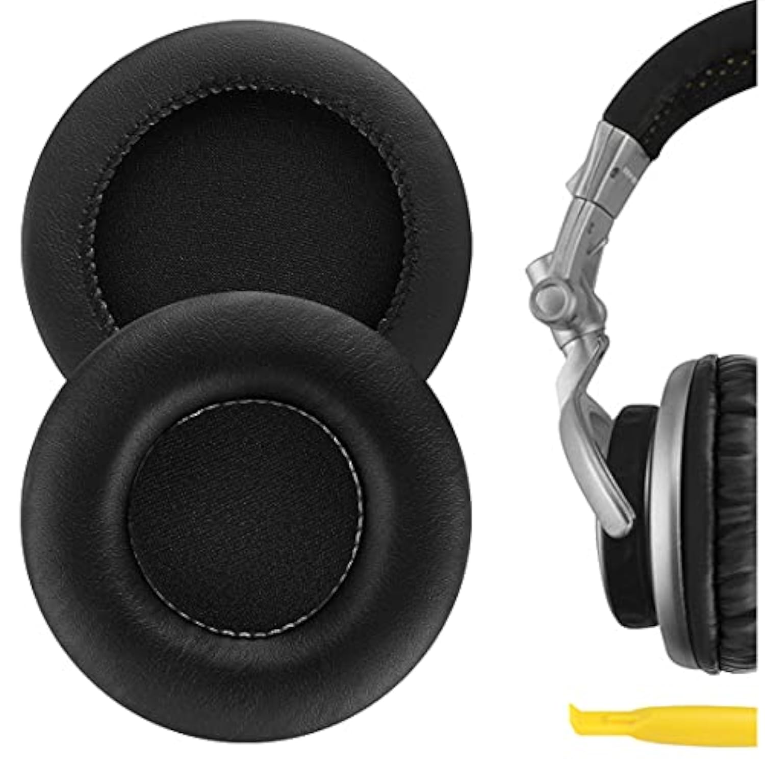 Geekria QuickFit Replacement Ear Pads for Sony MDR-V700DJ, MDR-Z700, MDR-V500DJ Headphones Ear Cushions, Repair Parts (Black)