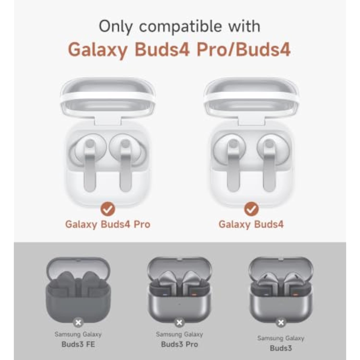 Samsung Galaxy Buds 4 Pro Case, Magnetic Bumper Case, Shockproof Cover, Drop-Proof Case with Magnetic Lock & Carabiner for Workouts, Sports, Travels, Black