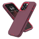 Heavy Duty Shockproof Full Body Protection 3 in 1 Silicone Rubber & Hard PC Rugged Durable Phone Cover for iPhone 14 Pro Max
