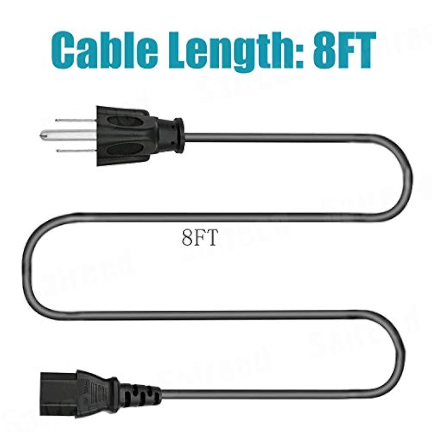 Power Cord Replacement For Lifepro Rumblex 4D Turbo 3D Waver Press Vibration Plate Exercise Machine 3 Prong Power Cord 8Ft Ac Power Cable