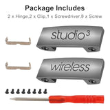 Studio 3 Hinge Headband Connector Replacement Metal Repair Parts Compatible With Beats Studio 3.0 Wireless Over-Ear Headphones Headband Metal Folding Hinger Clip Cover Pin Repair Kit (Titanium Gray)