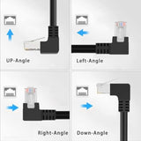 Cat6 Ethernet Extension Cable,90 Degree Rj45 Cords Shielded Male To Female Eth
