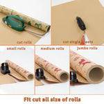 2-Pack Wrapping Paper Cutter With 3 Replaceable Blades | New Gift Wrap Cutter With Wheels | Birthday And Christmas Wrapping Paper Cutter Slider For Home, Office Or Classroom (Black & Green)