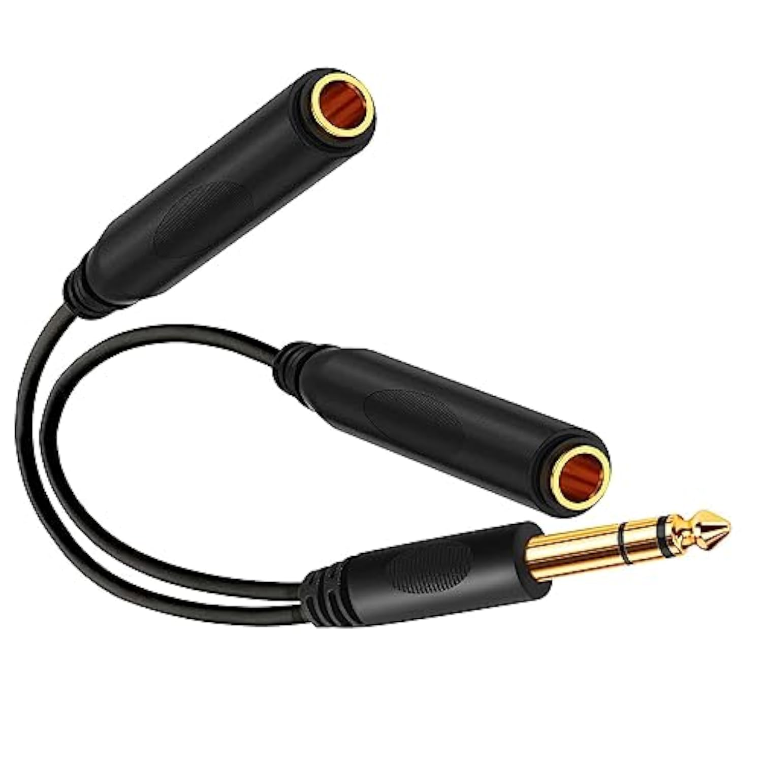 1/4 Splitter Male To Dual 1/4" Trs Stereo Female Jack Splitter Headphone Adapter Cable - 8 Inches / 20Cm Quarter Inch Cord