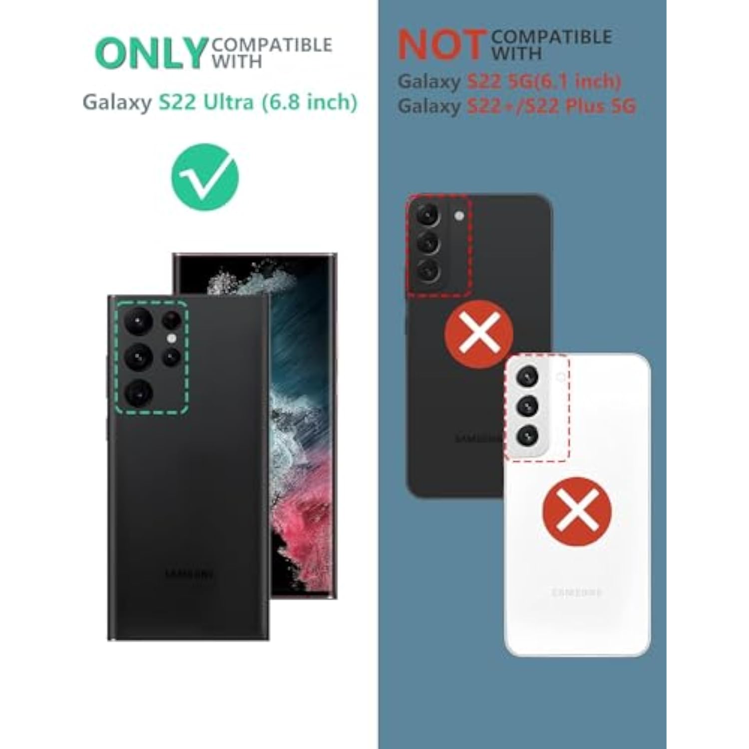 For Samsung Galaxy S22 Ultra Case: Built-In Screen Protector & Kickstand Full-Body Dual Layer Rugged Military Grade Shockproof Protection Heavy Duty Protective Phone Cover 5G-Black