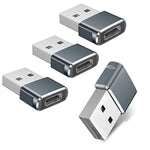 Iphone 16 16E 15 Pro Max Car Charger Adapter 4Pack,Usb To Usbc Adapter Type C Female To A Male Converter For Airpods 4, Watch 10/Iwatch,Iphone 14 13 Plus,Ipad Mini 7,Samsung Galaxy S25