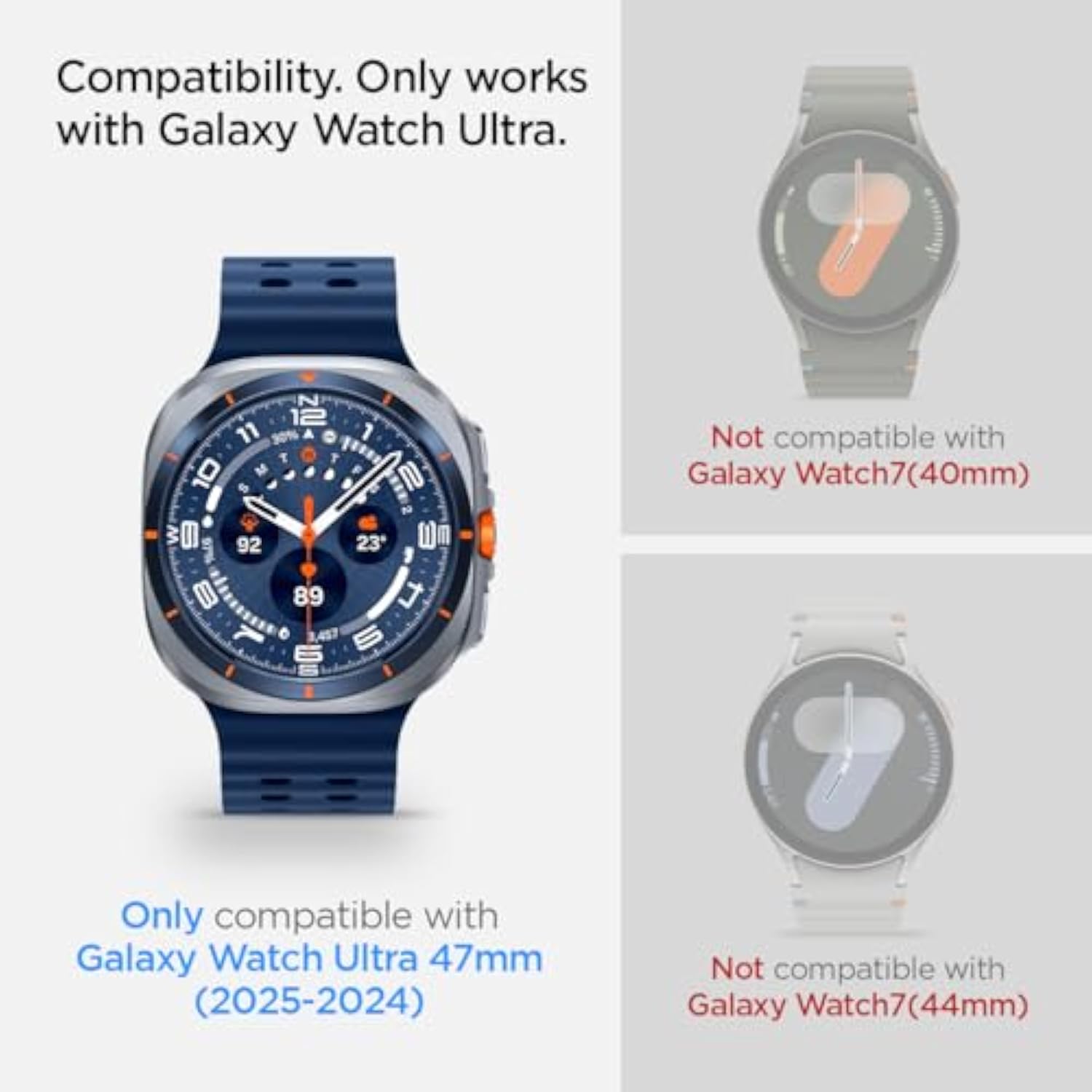 Spigen Tempered Glass Screen Protector [GlasTR EZ FIT] designed for Galaxy Watch Ultra - 2 Pack