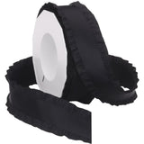 Double Ruffle Ribbon, 1-1/2-Inch By 16.5-Yard, Black
