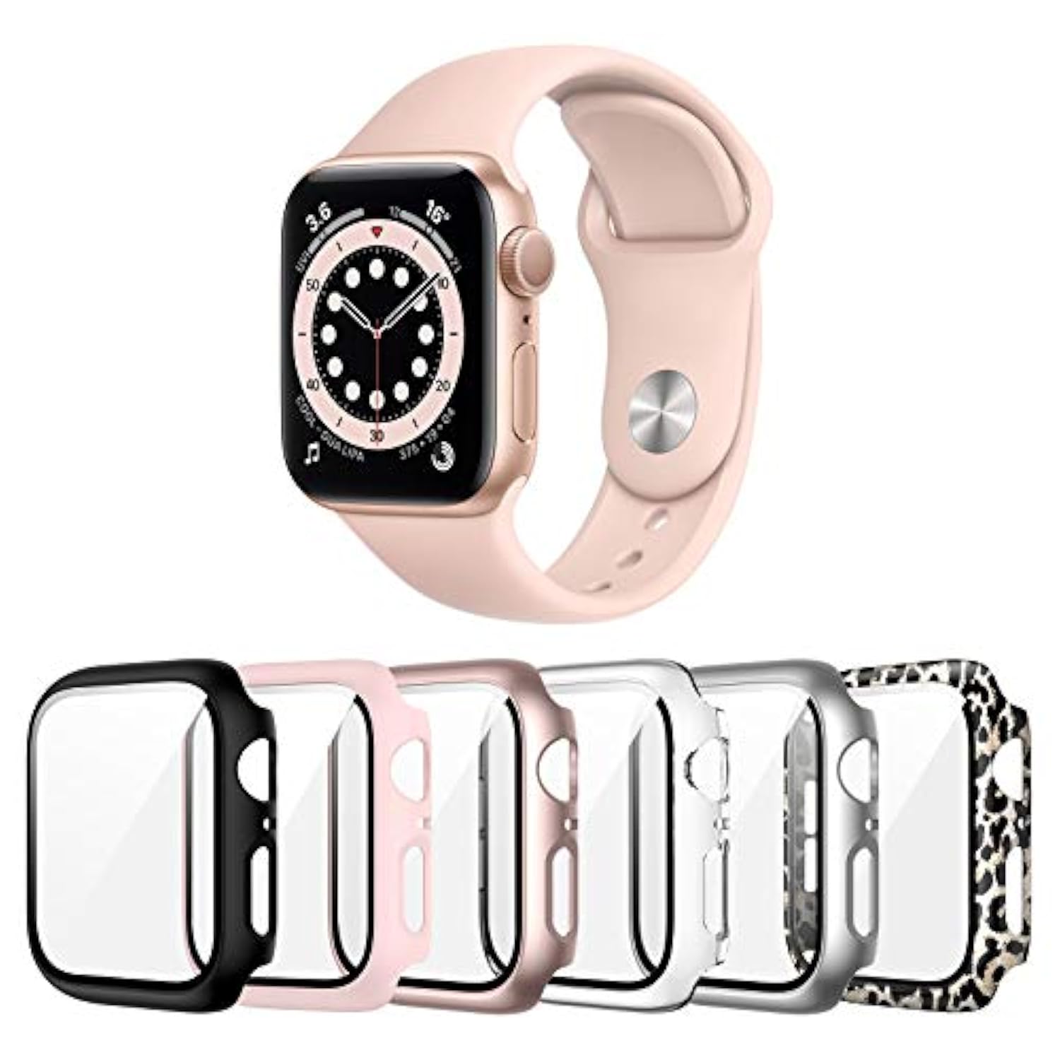 6 Pack Case For Apple Watch Se (2023 New) Se (2Nd Gen)/6/Se/5/4 40Mm With Tempered Glass Screen Protector, Hard Pc Ultra-Thin Scratch Resistant Protective Cover For Iwatch 40Mm Accessories