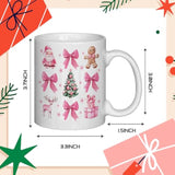 Bow Mug,Bow Cups,Pink Christmas Mug,Christmas Coffee Cups,Funny Christmas Coffee Cup,Merry Christmas Gifts For Women Men,Pink Bow Lovers Gift,Bow Coffee Mug 11Oz Cup,Pink Bow Mug