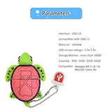 Borlterclamp 32Gb Usb Flash Drive Cute Pink Sea Turtle Shaped Memory Stick External Usb Data Storage Thumb Drives