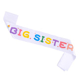 Big Sister Sash White Stain Baby Shower Sash For Baby Shower Big Sister To Be Party Decorations