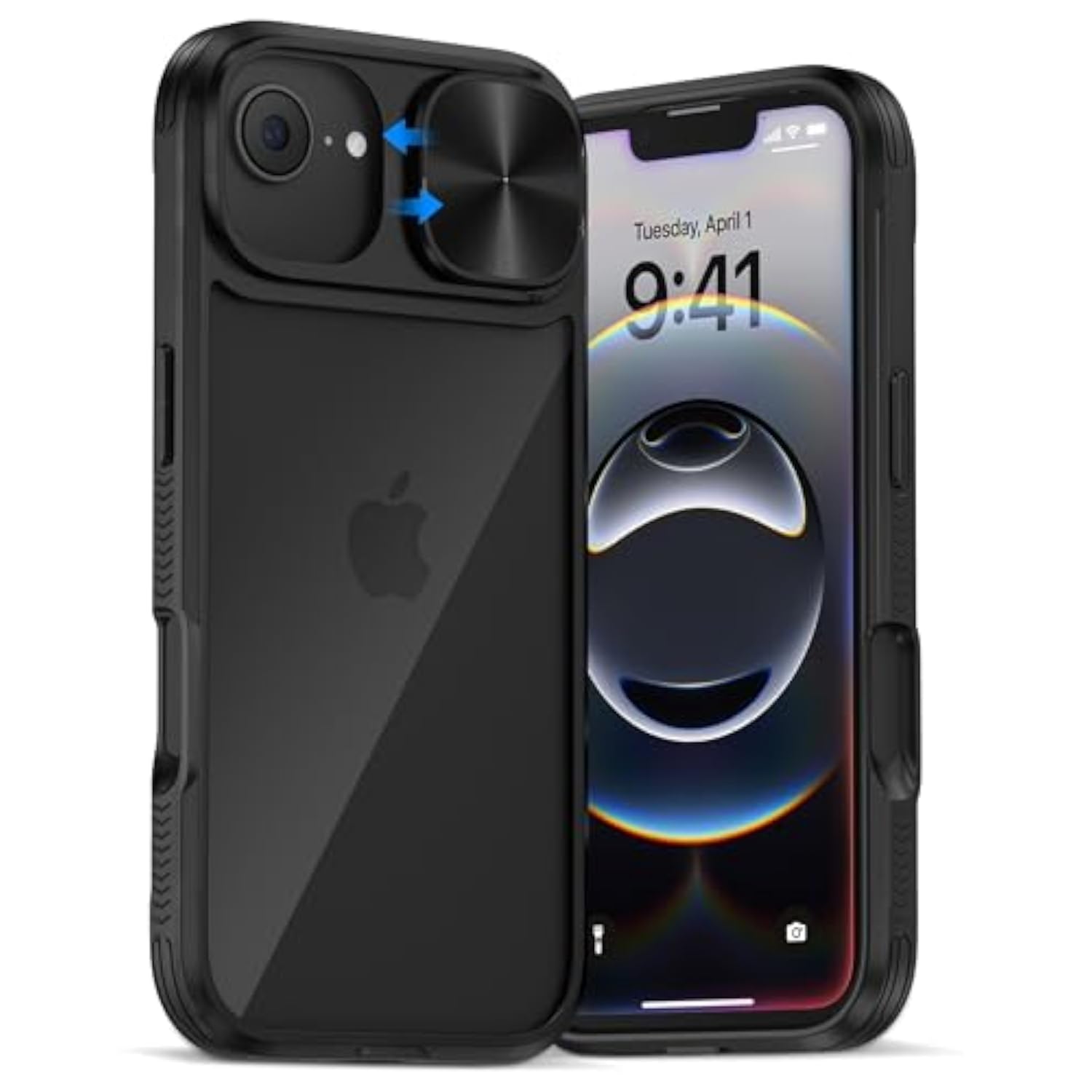 iPhone 17e 16e Rugged Case with Camera Cover, 17e/16e Military-Grade Protection Bumper Case