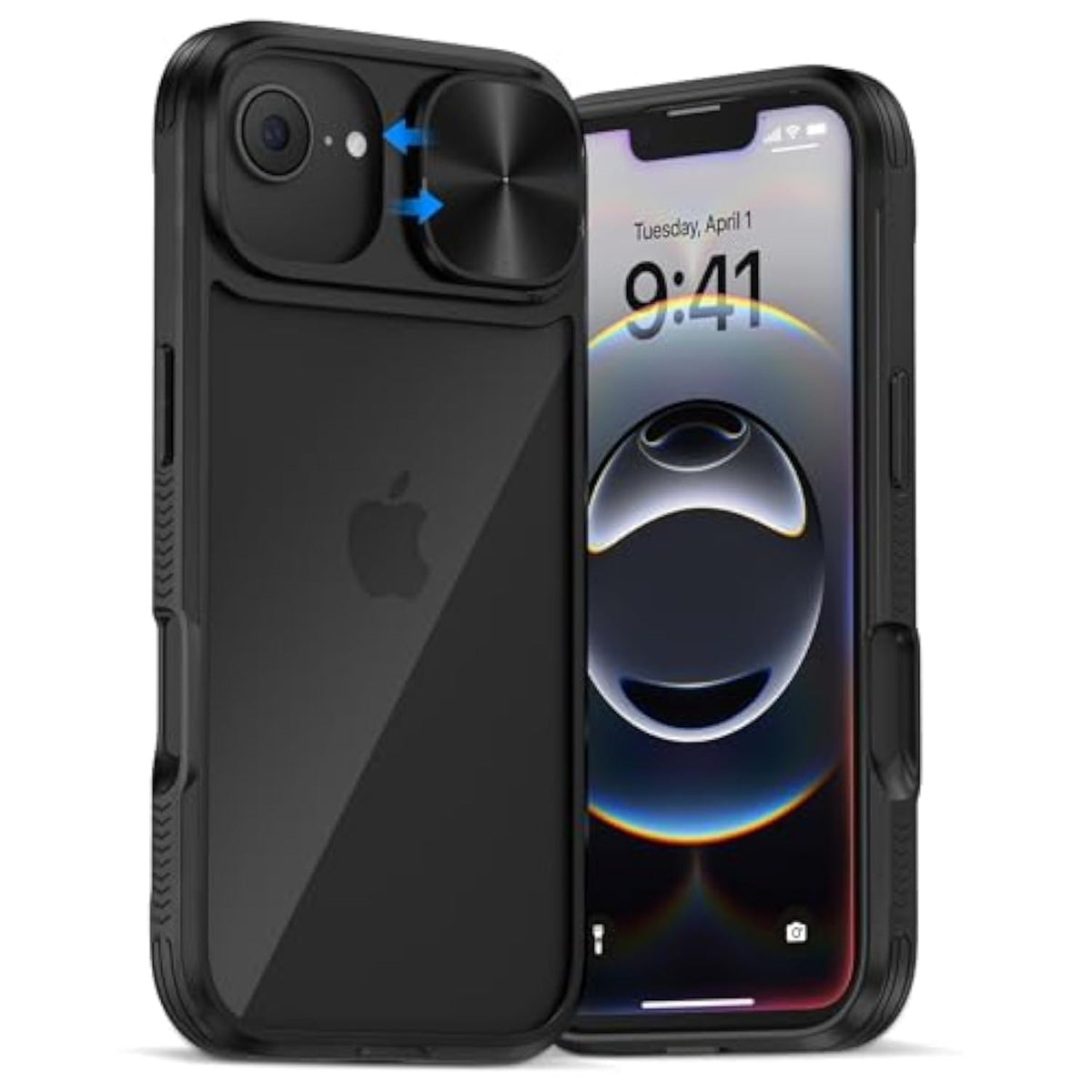 iPhone 17e 16e Rugged Case with Camera Cover, 17e/16e Military-Grade Protection Bumper Case