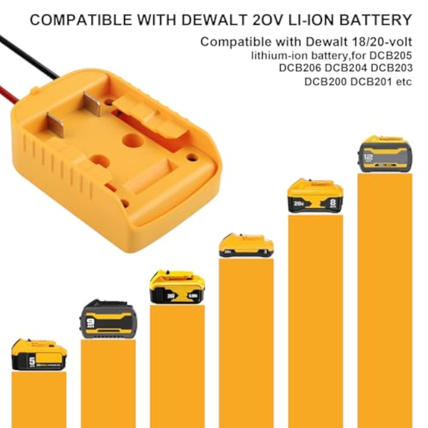 20V To 12V Step Down Converter For Dewalt Battery, Dc Voltage Battery Adapter,12V Buck Converter Regulator With Upgraded Low Voltage Protection,Power Adapter Is For Diy Rc Car Toys
