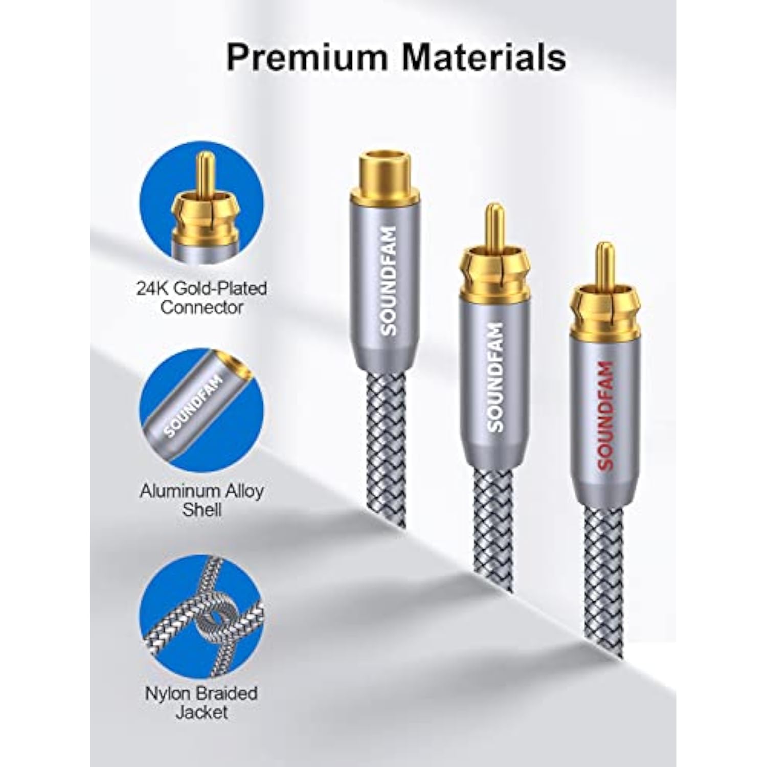 Rca Y Splitter Rca/Phono Splitter Cable 1 Female To 2 Male Gold-Plated Plug Rc