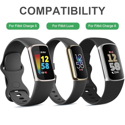 Charging Cable Compatible with Fitbit Charge 6/Charge 5/Luxe, Replacement USB Charger Cradle Dock Adapter with Reset Button Compatible with Fitbit