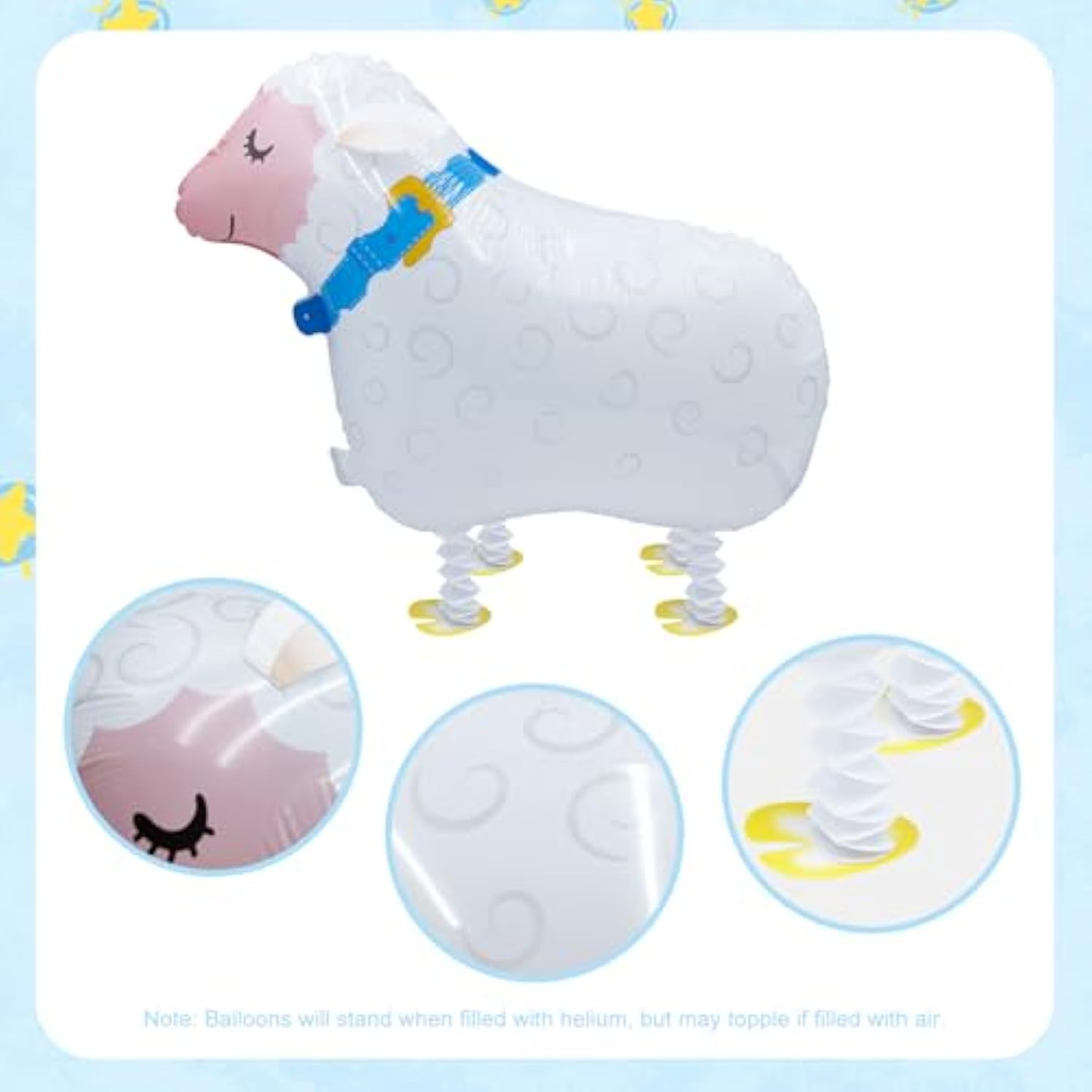 8-Pack Walking Farm Animal Balloons | Farm Theme Party Decorations For Kids' Birthdays, Bbqs & Farmhouse Events | Reusable Foil Balloons With Ribbon