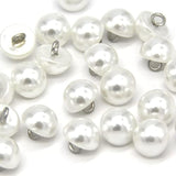 10Mm Half Domed Pearl Buttons, Semi-Circle White Faux Pearl Buttons Fo