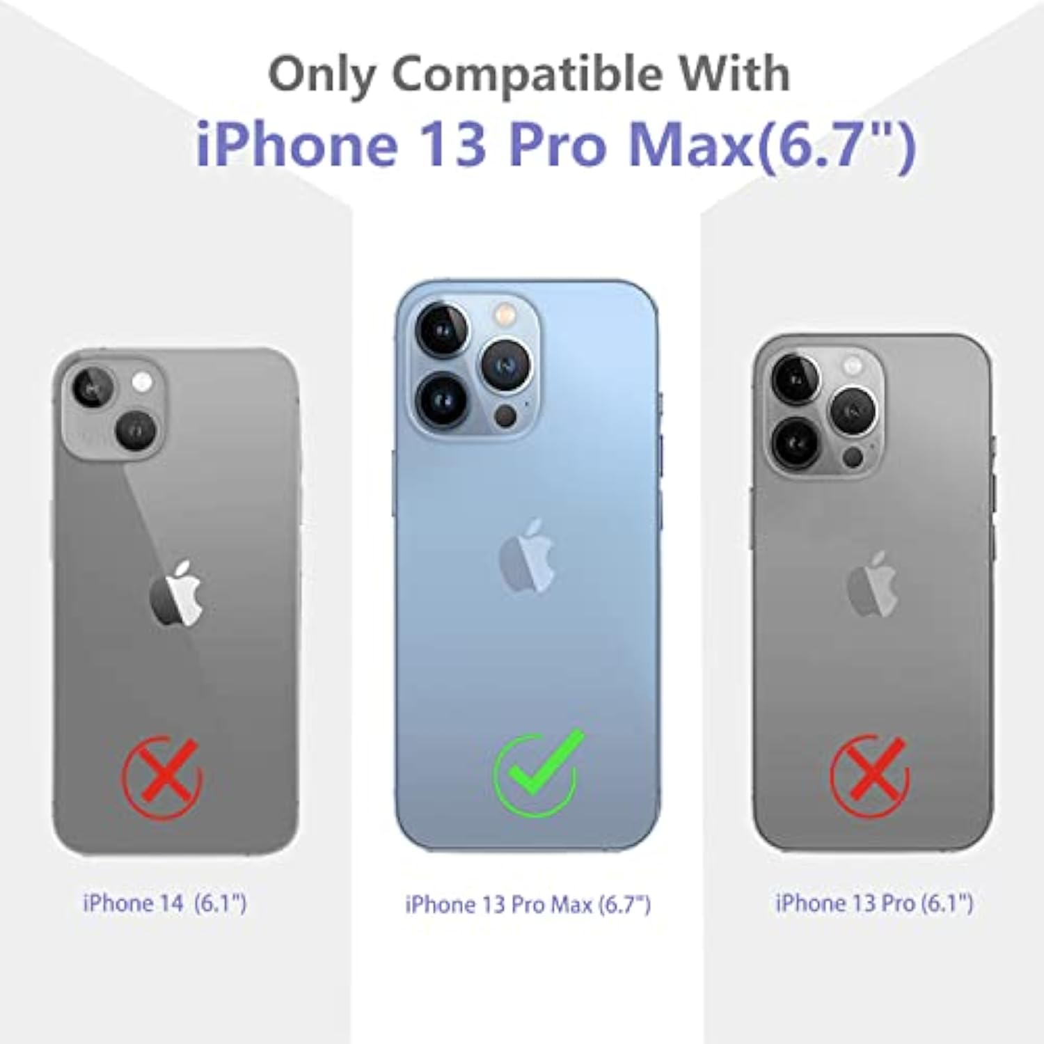 Flower Pattern Designed For Iphone 13 Pro Max Case[With Screen Protector], Floral Clear Women Phone Case Shockproof Protective Soft Tpu Bumper Cover 6.7 Inch 2021(Lavender/Purple)