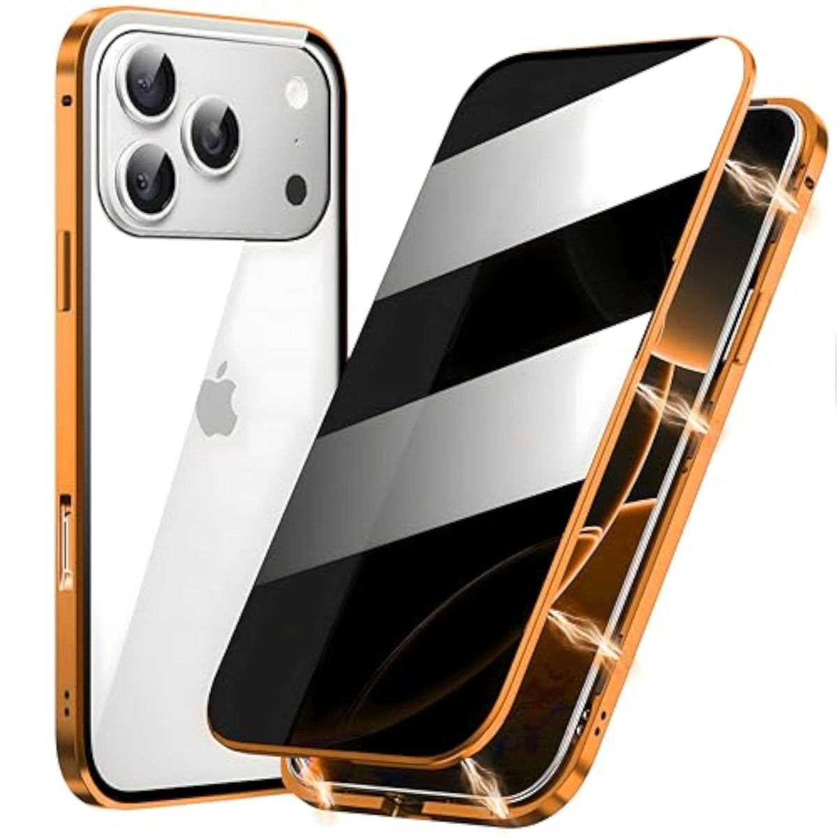 Magnetic Titanium Privacy Screen Case for iPhone 17 Pro Max Full Body Cover
