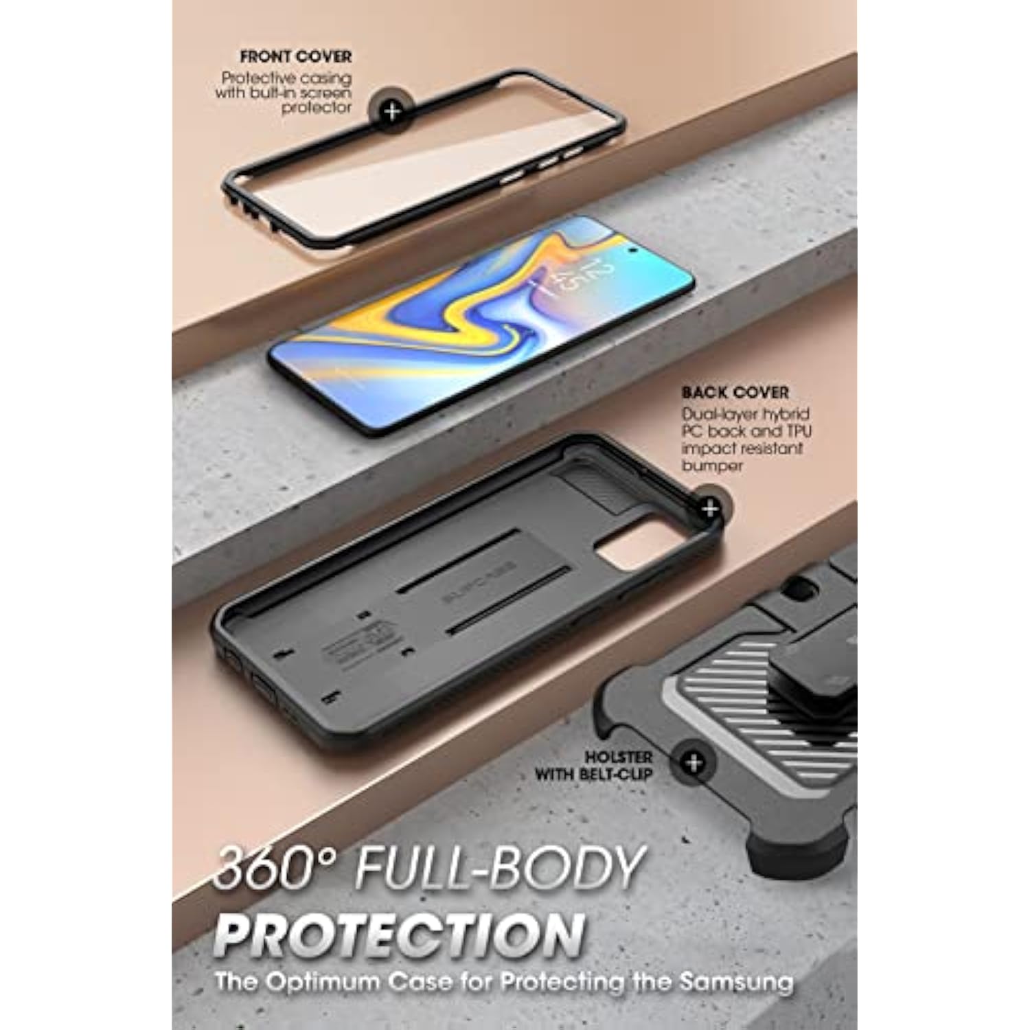 SUPCASE for Samsung Galaxy A71 5G Case [Not for A71 5G UW Verizon], [Built-in Screen Protector & Stand & Belt Clip] Full-Body Heavy Duty Rugged Protective Phone Case for Samsung A71 6.7", Black