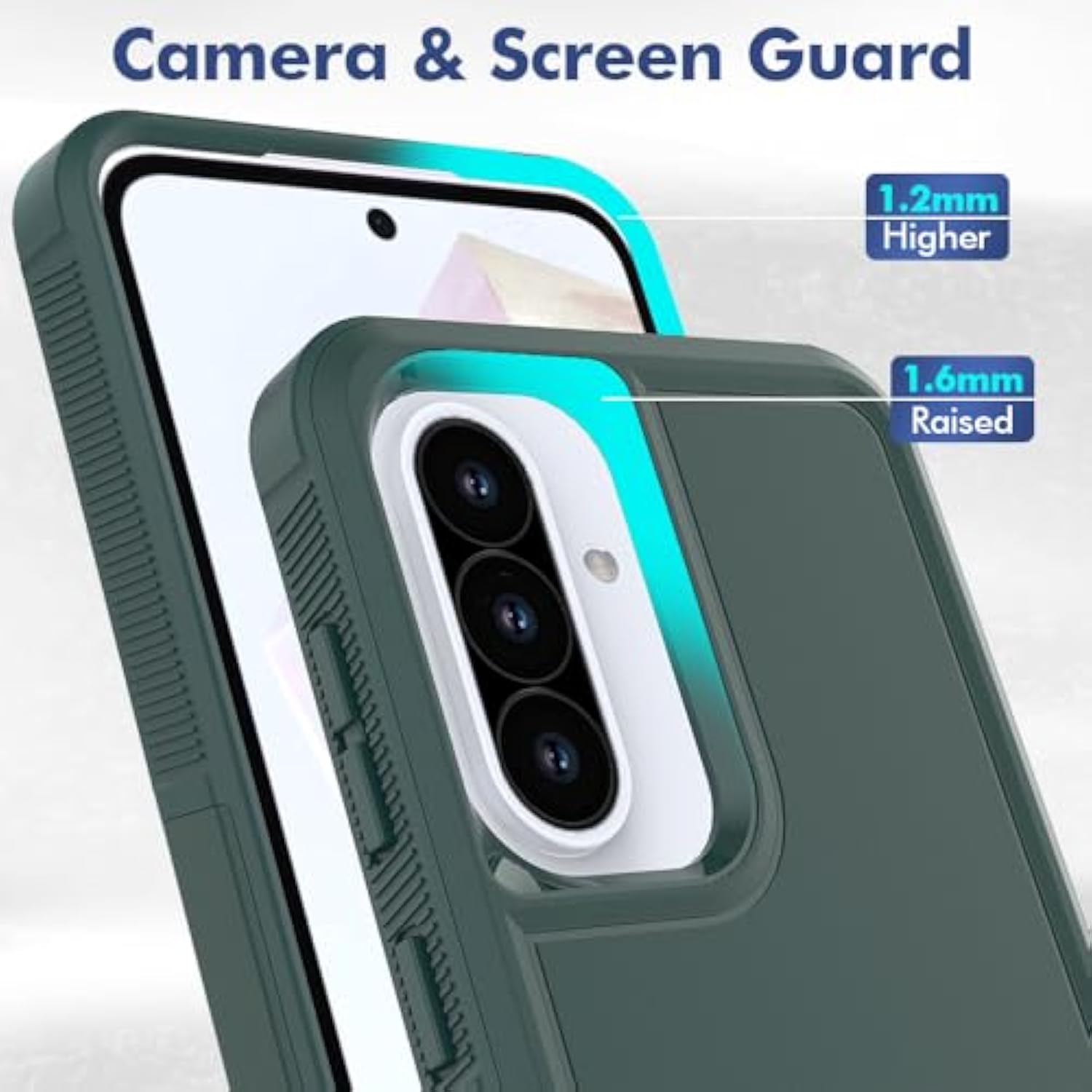 For Galaxy A36 5G Phone Case,[Military Grade Drop Tested] With Screen Protector,Dual Layer Protective Heavy Duty Cell Phone Cover Non-Slip Shockproof Rugged Case For Samsung Galaxy A36 5G (Dark Green)