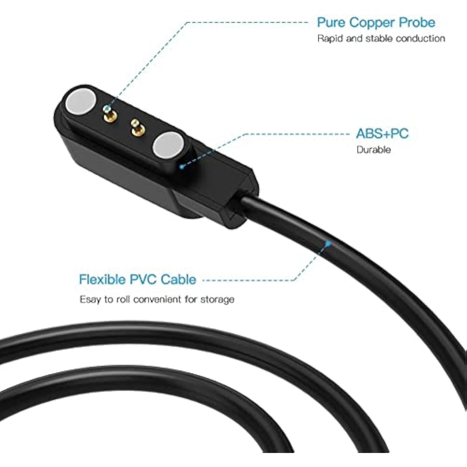 Compatible For Trausi Tg08 / Trendia Tg09 Tg09L Smart Watch Replacement Magnetic Usb Charging Cable Cord